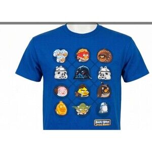 New Boys L(14/16) Tee Shirt ANGRY BIRDS STAR WARS Blue